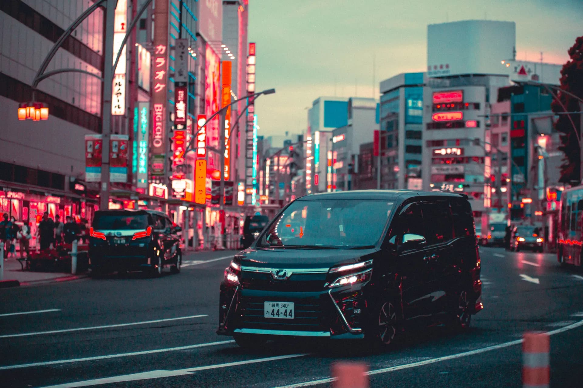 Toyota Voxy ZS 2.0 at night in the city